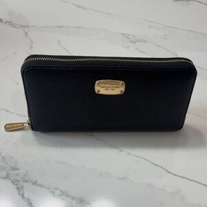 Michael Kors Black Wallet with Gold Accents